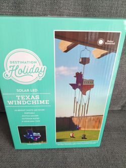 BRAND NEW BOX TEXAS WIND CHIME SOLAR LED $10.00 THANK YOU . 🙏
