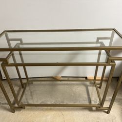 Gold Framed Geometric Console Table