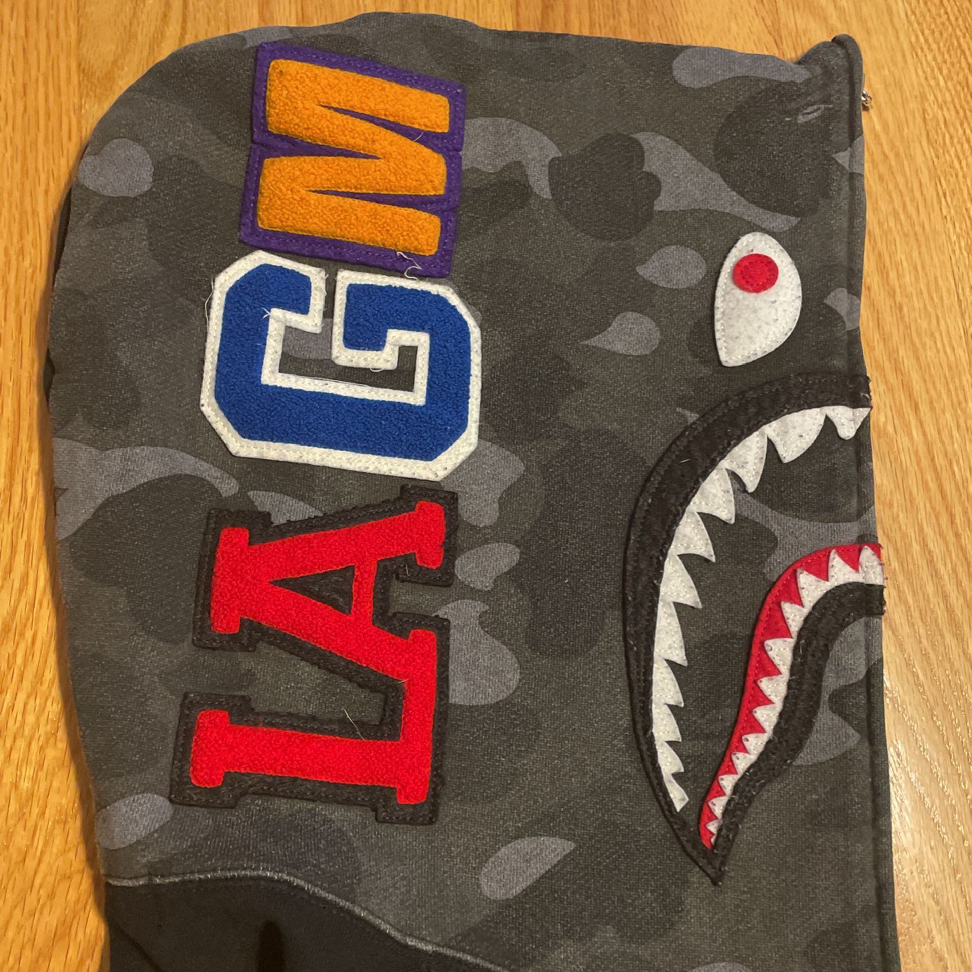 Bape x Stampd Black Full Zip Shark Hoodie