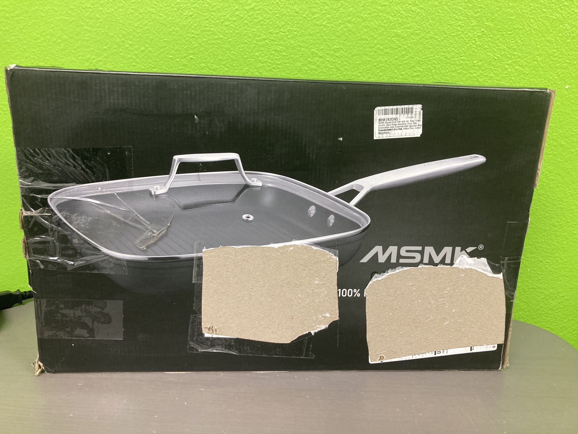 MSMK Square Grill Pan for Stove Tops, Each Ridge Nonstick, Oven Safe Dishwa  調理器具