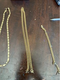Gold chains and bracelets