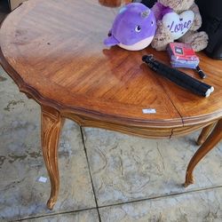 Solid Oak Table With 2 Matching Chairs - Vintage Piece