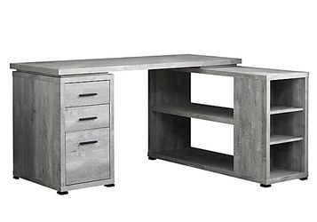 Gray L-shaped Computer Desk