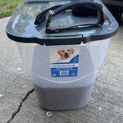 Dog Food Container, Collar And Leach 