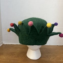 Artisan Hand Made Wool Felt Hat Elf Cosplay Steam Punk Jester Halloween