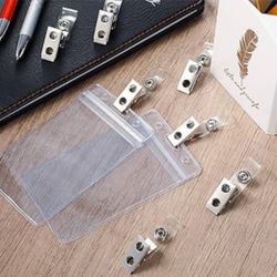 1000 pcs Trees Destiny Metal Badge Clips with Strap Clear ID Strap Clip Adapter