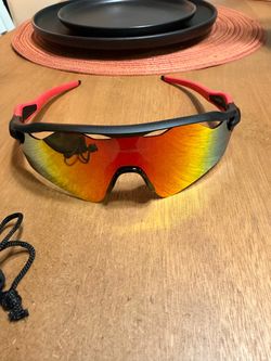 Oakley Sport Sunglasses - Matte Black / Rainbow Iridium Lens