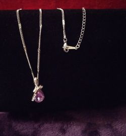 3CTW Pear-Cut PURPLE Pendant/Necklace