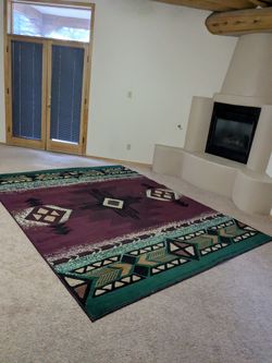 Navajo Aztec Burgundy Area Rug (8 Feet X 10 Feet)