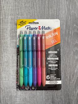 Paper Mate InkJoy Gel Metallic Pens, Medium Point (0.8mm),Assorted, 6 Count