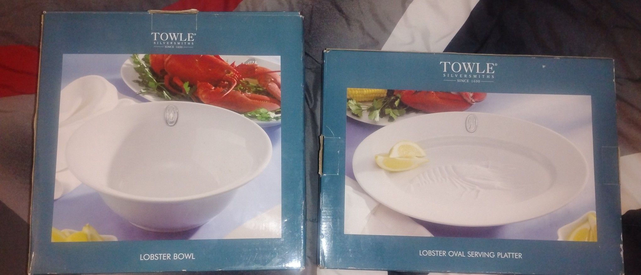 BRAND NEW LOBSTER BOWL AND SERVING PLATTER