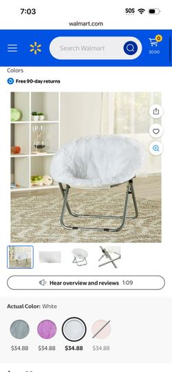 Mainstays Blair Plush Faux-Fur Saucer Chair