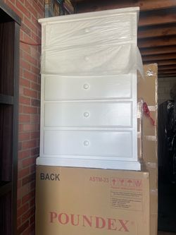 Chest dresser 5 drawers White