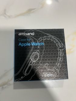 amBand for Apple Watch 46mm Metal Case Men, Wl Rugged Black & Orange