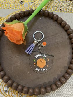 Orange Keychain with Tassel