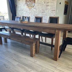 10ft Wooden Farm Table