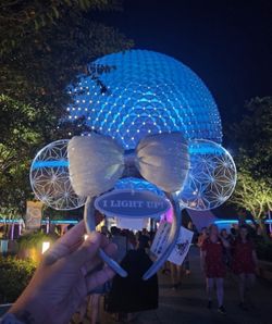 Disney Epcot Spaceship Earth Light Up Minnie Ears *HTF*