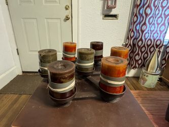 Pillar Candleholder With Candles