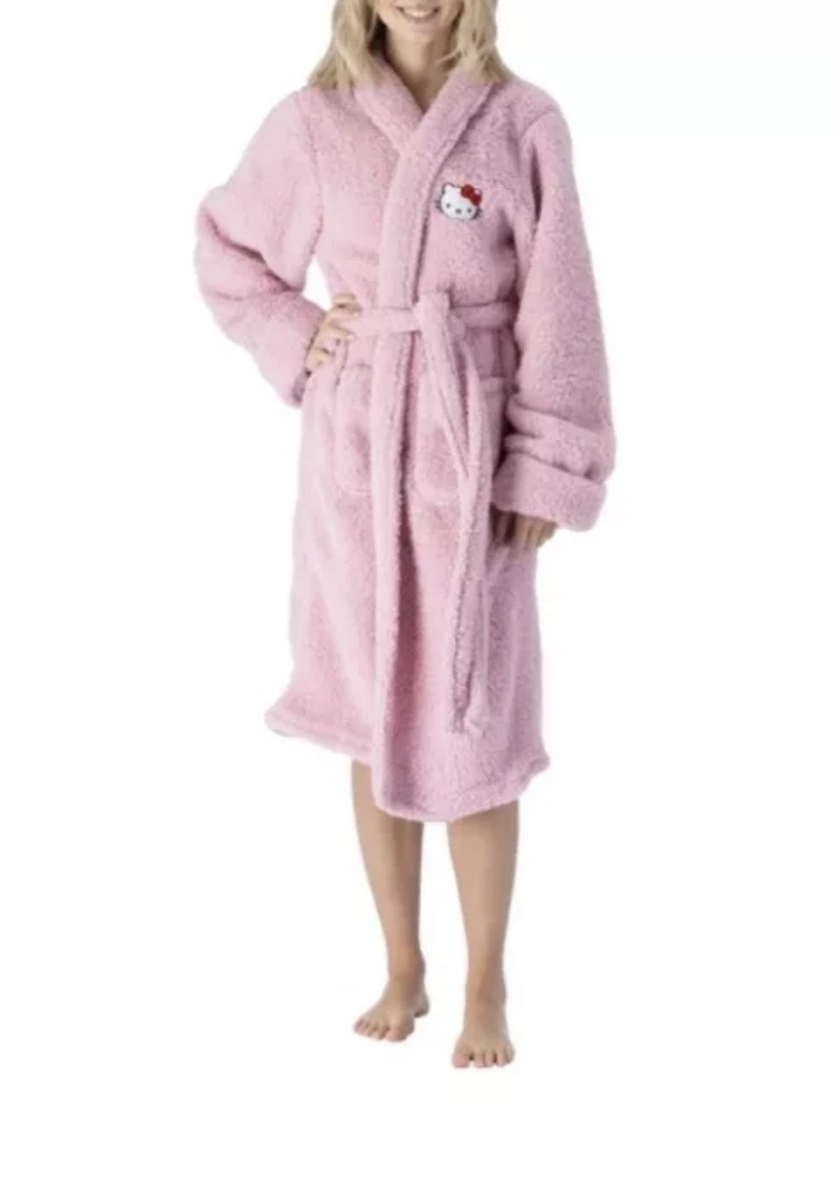 Hello Kitty Sherpa Lounge Robe Pink Special Edition Cozy One Size New
