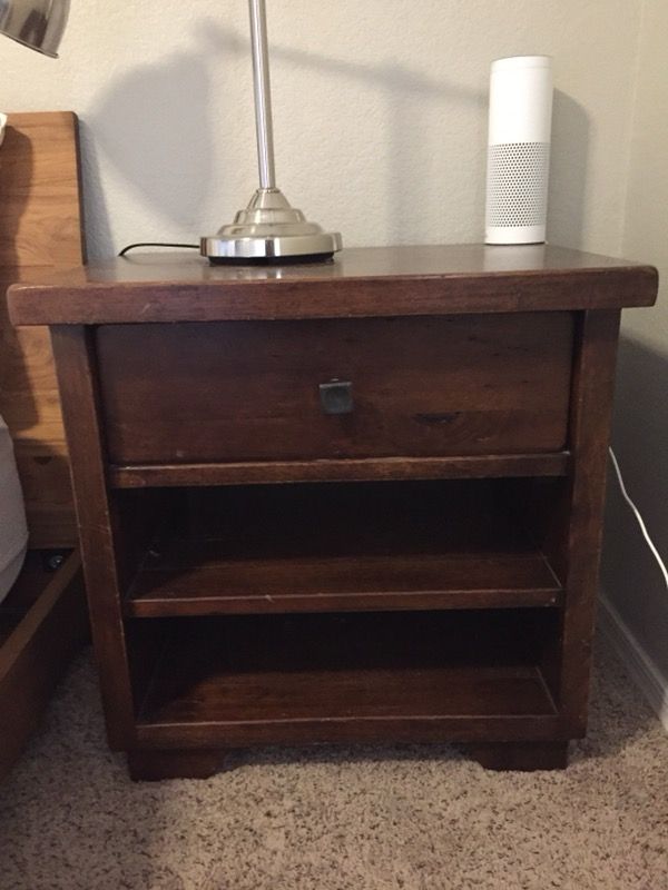 2 Matching Pottery Barn Sumatra Bedside Tables/Nightstands