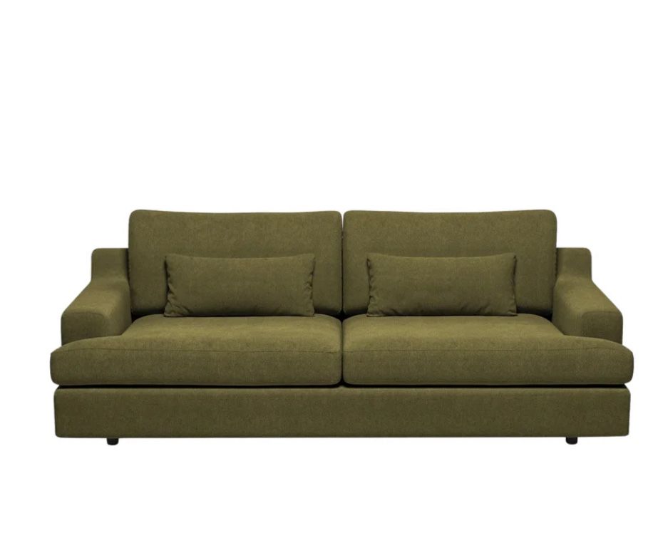 Roma Sofa 85" Turtle Green Voluminous Fabric