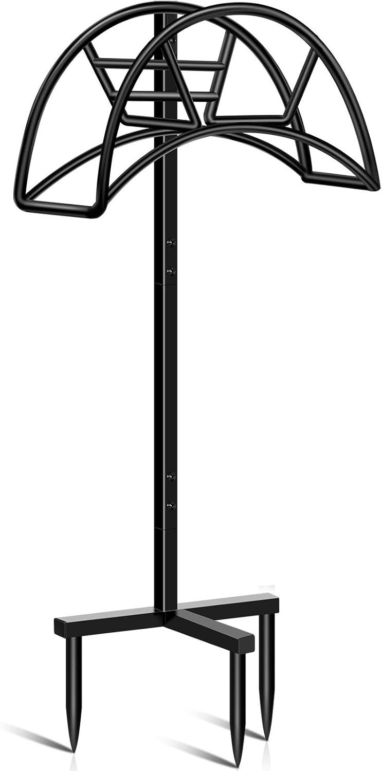 TomCare Garden Hose Holder Detachable Metal Water Hose Holder Hose Hanger Heavy Duty Hose Holder Free Standing Garden Hose Storage Hose Stand for Outs