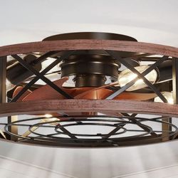 19'' Caged Ceiling Fan w Lights - brand new - Down from $107