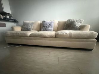 Large Beige Sofa, Needs New Cushion Covers