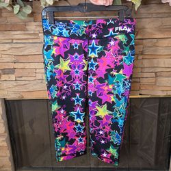 FILA Women’s Sport Performance-Stars Print-Capri Leggings Multicolor
