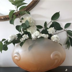Peach Ombré Giant Frosted Glass Vessel