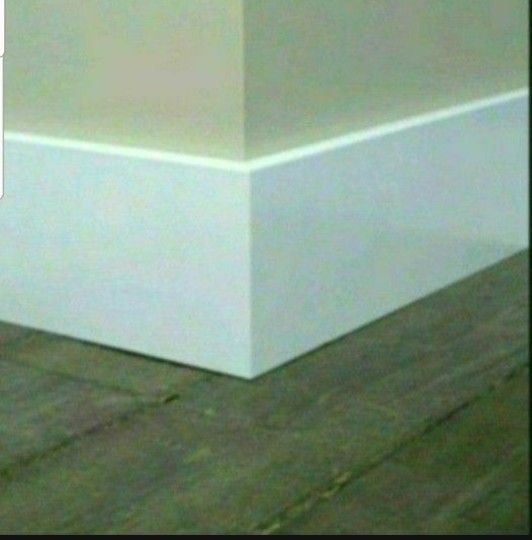 🎈‼️‼️‼️ 🎈 1x6 Pine WOOD Rodapie Madera Canto Recto baseboard Straight Edge South Beach Wood Primed white 5 1/4 Also Available In MDF