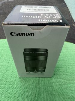 Open Box Canon EF 75-300mm f/4-5.6 III Telephoto Zoom Lens.