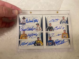 2016 Panini National Treasures NASCAR Eight Signature Booklet Gold #3 09/10 Richard Petty Kyle Busch