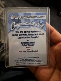 Kevin mggonigle Topps Chrome logofractor gold autograph /50