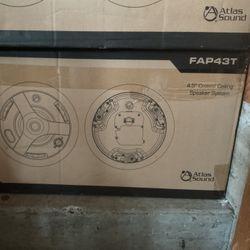 Atlas Ceiling Speakers, Model FAP43T. 4.5” 32W 70V/100V.  4 Brand New Pairs.