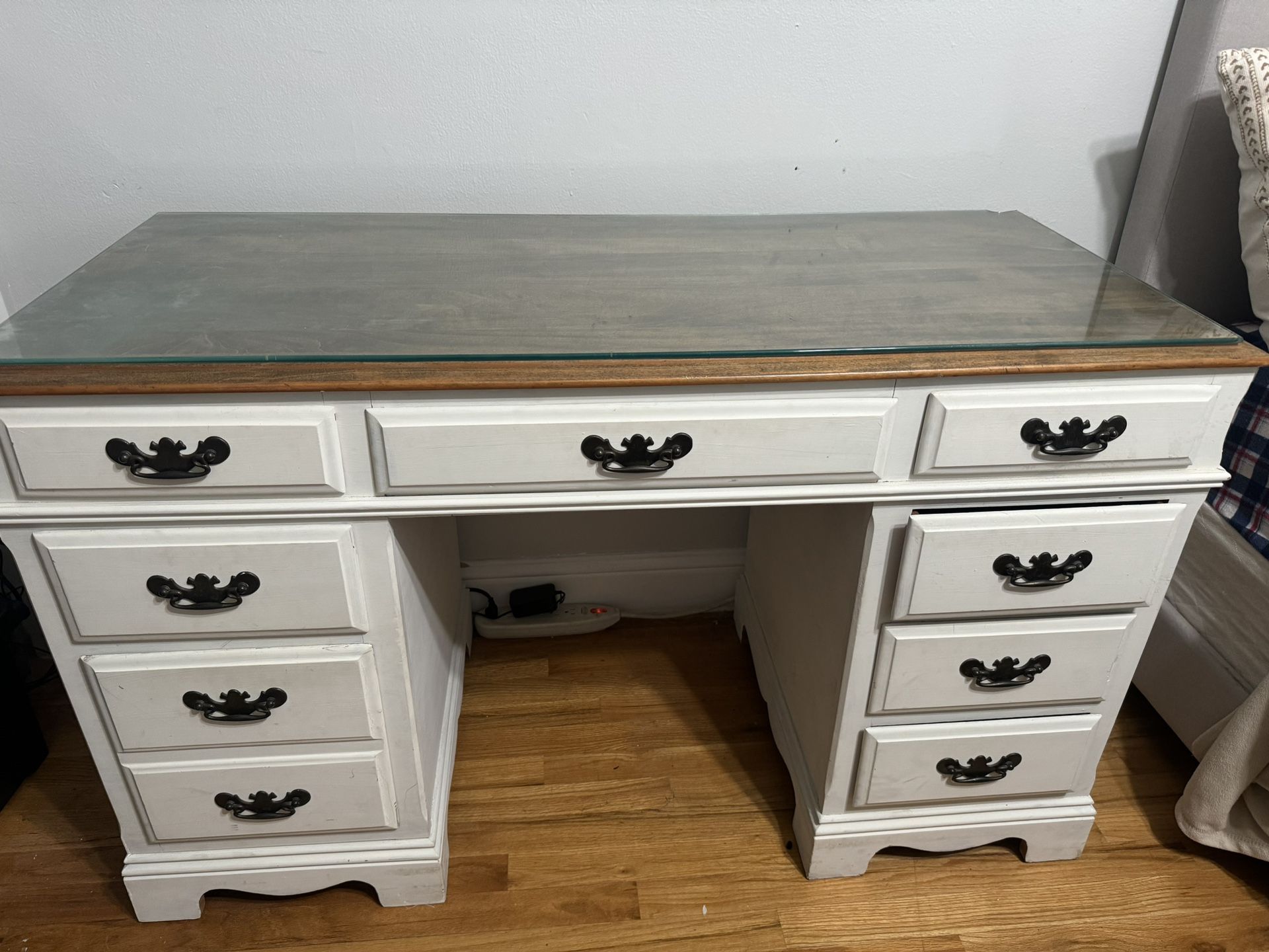 Wood Desk With Removable Glass Top