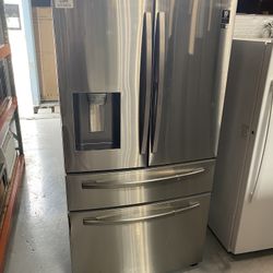 Stainless Steel 22 Cu. Ft. Counter Depth 4-Door French Door Refrigerator 