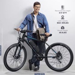 TotGuard Electric Bike, 27.5" Electric Bike for Adults 500W Ebike 21.6MPH Adult Electric Bicycles Electric Mountain Bike,48V 499WH Removable Lithium B