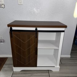 BRAND NEW!!! Brown & White Farmhouse Accent Cabinet