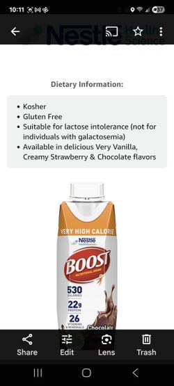  Cases(24 Per Case) Very High Calorie Boost 530 Calories /22 grams Protein Very Vanilla Flavor 