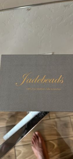 Jade bead silk hair scrunchies