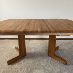 Oak Table W/ Leaf & Chairs