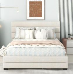 Queen bed frame with storage and twin size trundle