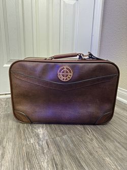 Vintage Compass Brown Leather Briefcase