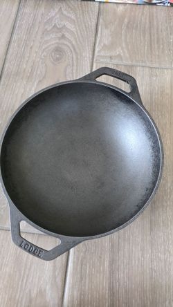 Lodge 9 Inch Cast Iron Mini Wok with Dual Loop Handles – PFAS FREE Pre-Seasoned Small Stir Fry Pan – Stovetop & Oven Safe Heavy Duty High-Heat Retenti