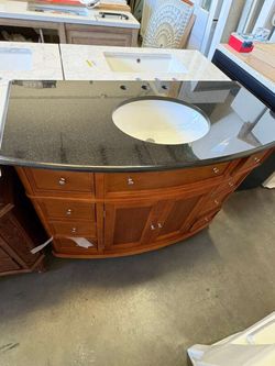 45in Hampton Bay Solid Wood Vanity - Black Granite Top