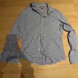 Thomas Pink Blue Gingham Button Down Shirt Size 41 cm
