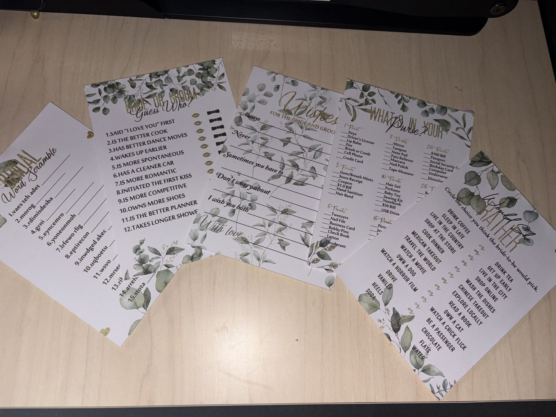 Bridal Shower Game