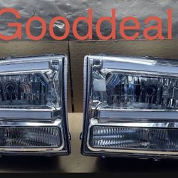 Oh212 Fit 99-04 Ford F250 F350 F450 LED White Bar Headlight Lights Lamp Pair 
