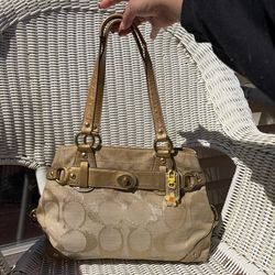 gold coach bag